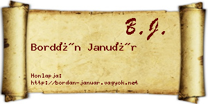 Bordán Január névjegykártya